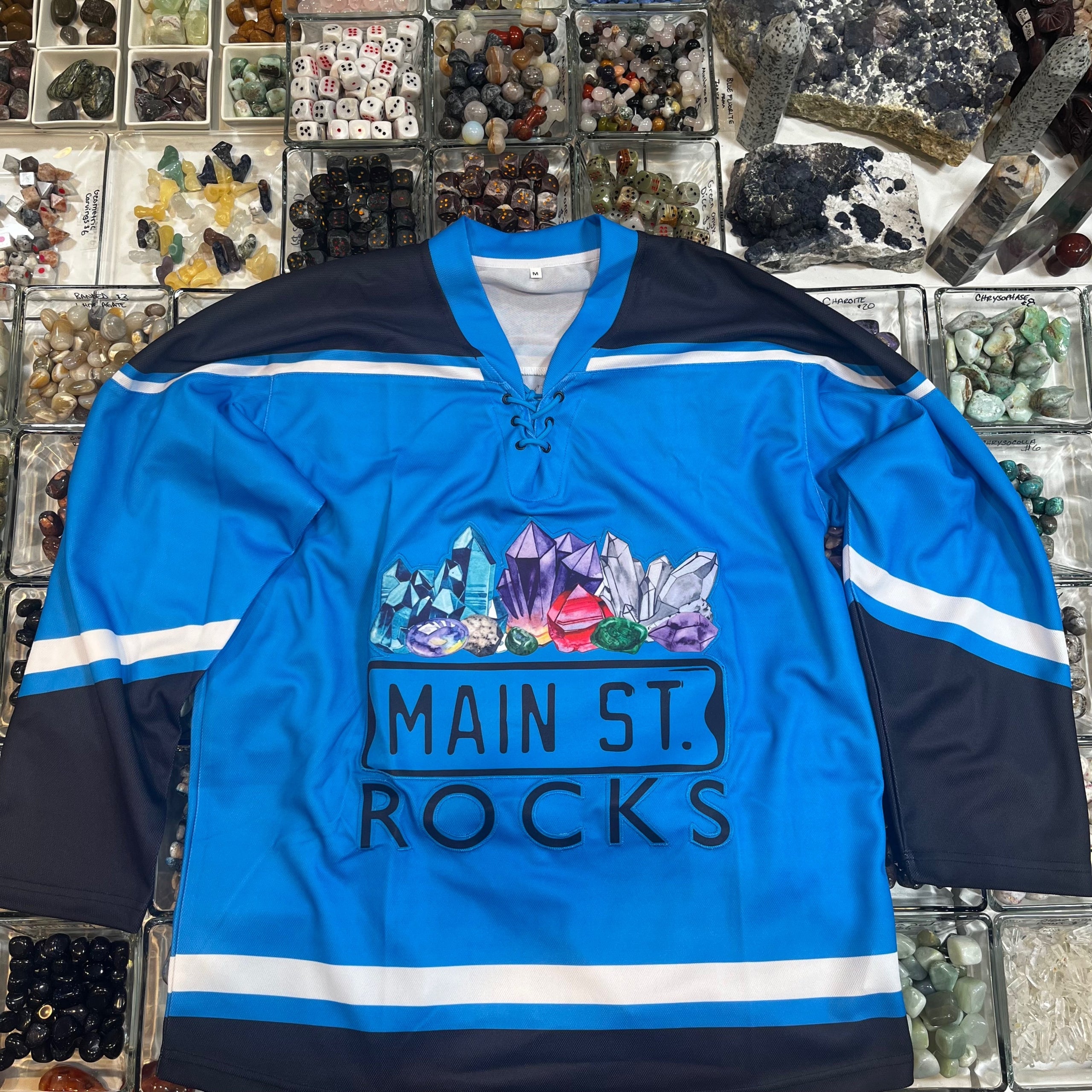 Blue and Black MSR Hockey Jersey | Main Street Rocks
